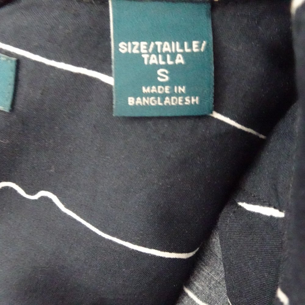 Perry Ellis Button Down Shirt Navy Blue Camp Short Sleeve Geometric Print - Picture 7 of 9